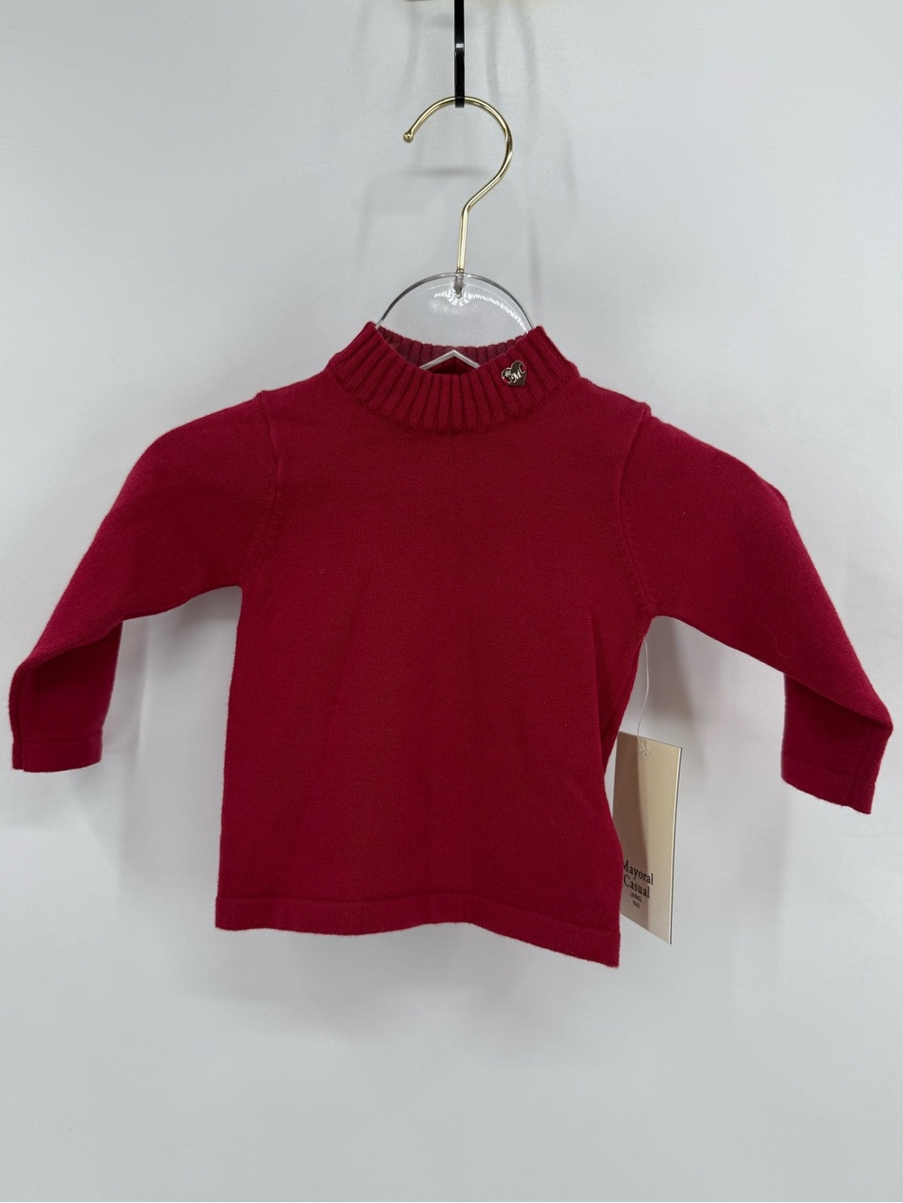 Mayoral red mock neck sweater size 6m NWT